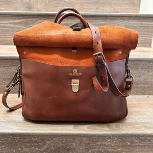Bleu de Chauffe Leather Messenger Bag | Made in France | Brown